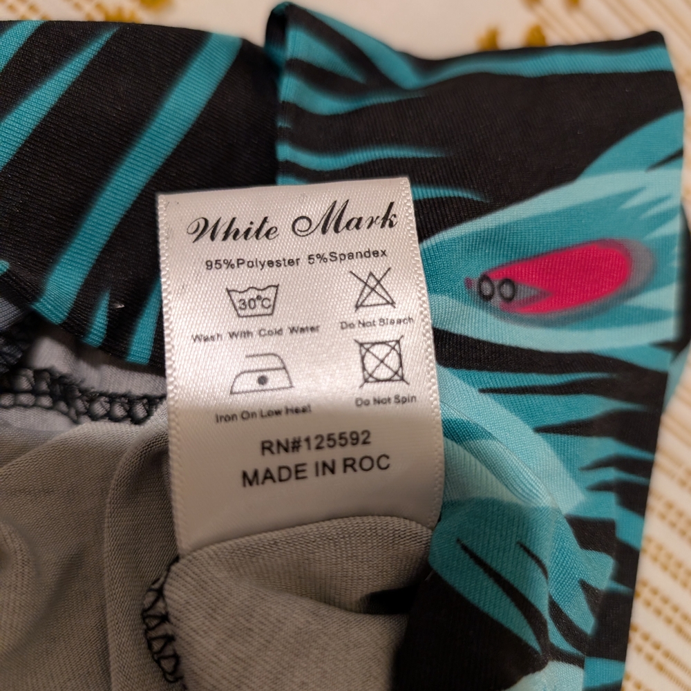Pre-owned White Mark Vibrant Feather Pattern Pants - Picture 7 of 8
